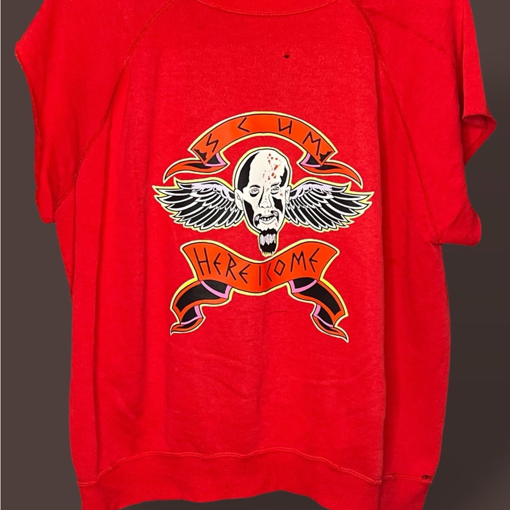 SCUM on vintage Red Hanes Sweatshirt Tee